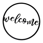 Steel welcome sign