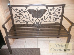 Custom garden metal butterfly bench